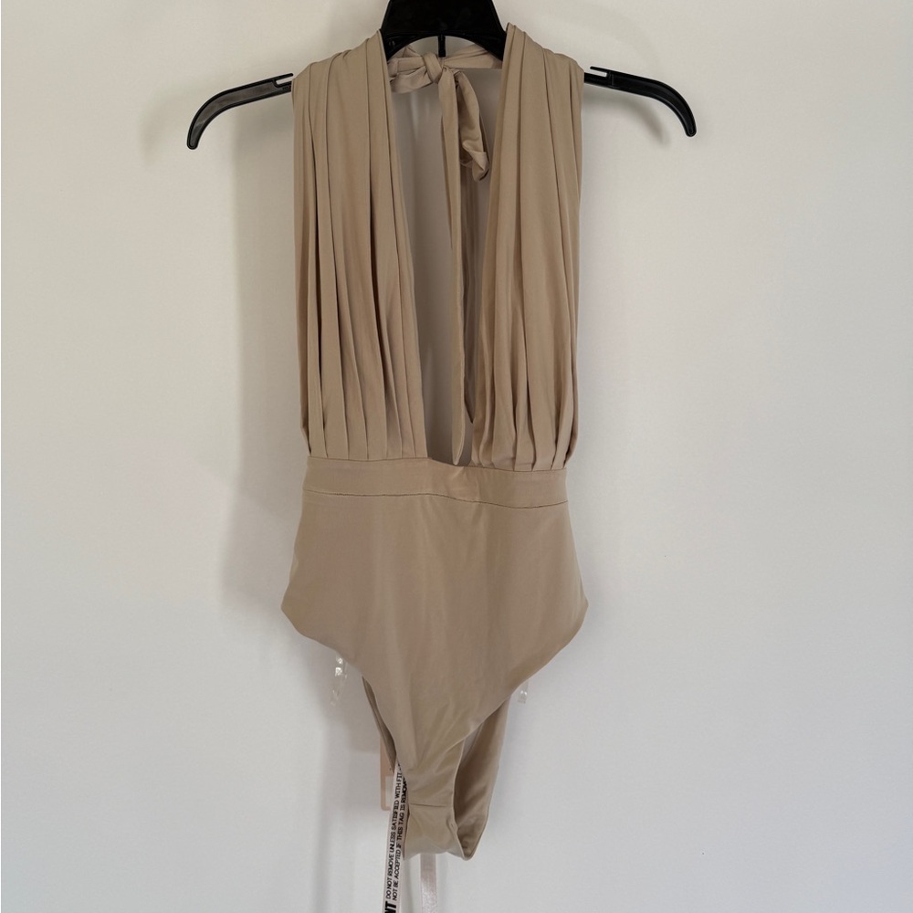 NWT House of CB One Piece Beige Bodysuit - Picture 2 of 5